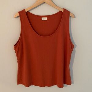 Poetry Hemp And Organic Cotton Scoop Neck Tank Top Orange Size 18 Relaxed Fit